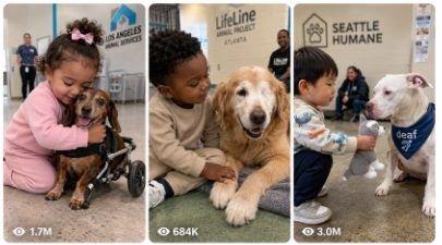 Seedance 2.0 Disabled Shelter Dogs and Toddler Bond