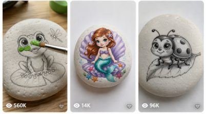 STONE ART + SATISFYING PAINTING ASMR