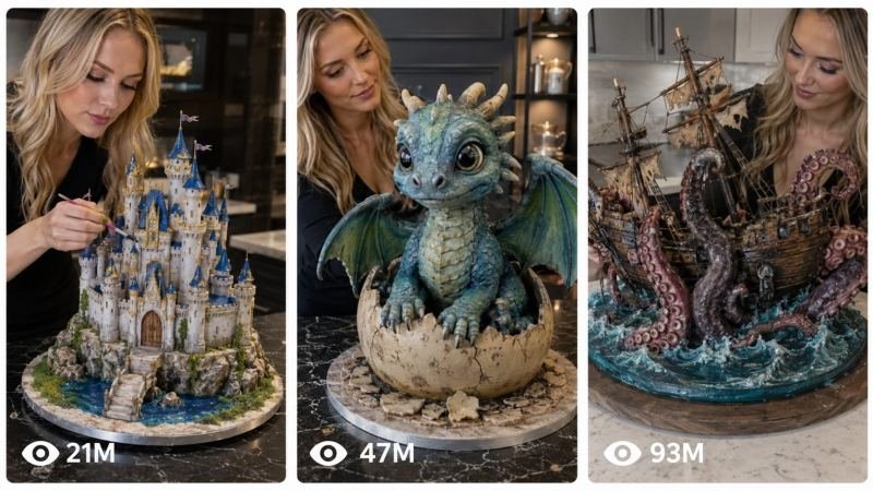 3D SCULPTURAL CAKE TIMELAPSE